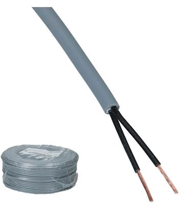 2x1,0 (Flex Cu) LSZH LIHCH-OZ 500v Grijs B2ca